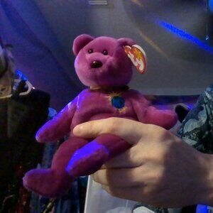 Vintage "Millennium Bear" Purple Beanie Baby 1998/2000 Limited Edition NWT